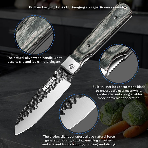 Japanese Folding Santoku Knife - Pocket Chef Knife4