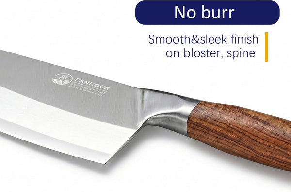 Meat Knife 7 Inch - High Carbon Stainless Steel Meat Cleaver & Slicer - Razor Sharp Kitchen Chopper with Ergonomic Wooden Handle6