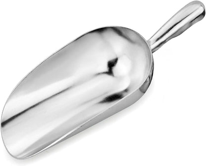 34547 One-Piece Cast Aluminum round Bottom Bar Ice Flour Utility Scoop, 24 -Ounce, Silver (Hand Wash Only)3