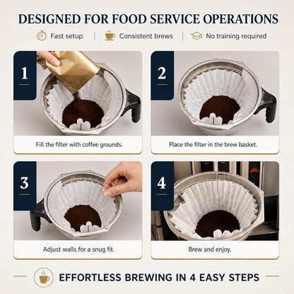 Katy’S Extra Large Commercial Coffee Filters (12.5” X 4.5”) for BUNN, Fetco & Curtis 1.5–3 Gallon Coffee & Tea Machines - Tall Walls, No Ground Overflow - Premium Filters for Businesses (Bulk Pack)6