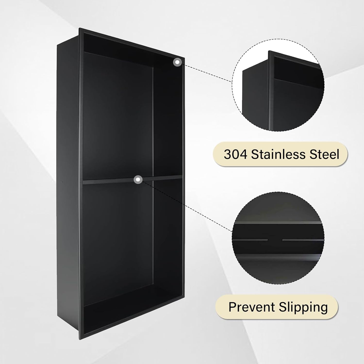 matte-black-12x24-no-tile-shower-niche-stainless-steel-2-tier-wall-niche