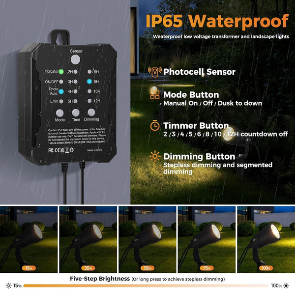 8Pack 5W Landscape Lighting Kit with Transformer5