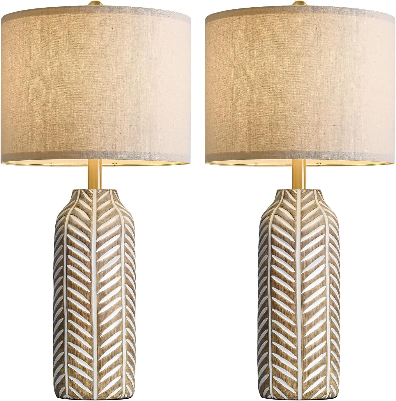 26-farmhouse-table-lamps-set-of-2-vintage-leaf-design-rustic-resin-nightstand-lamps-for-bedroom-living-room-nursery-hallway-elegant-living-room-lamps-with-linen-shades-antique-brown