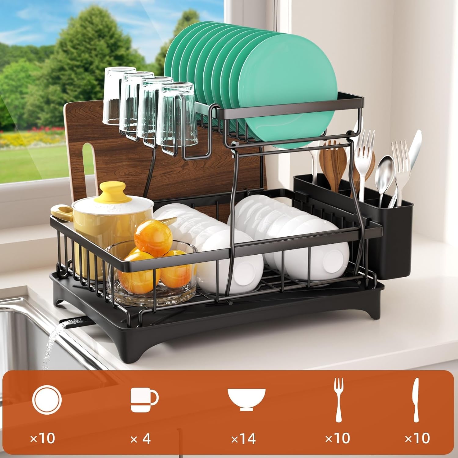 2-tier-dish-drying-rack-dish-rack-with-auto-drain-to-sink-mat