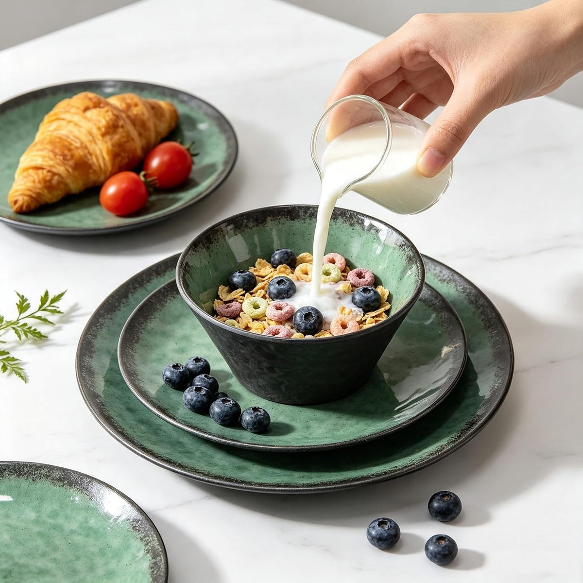 melamine-dinnerware-sets-for-4-12-pcs-plates-and-bowls-set-green