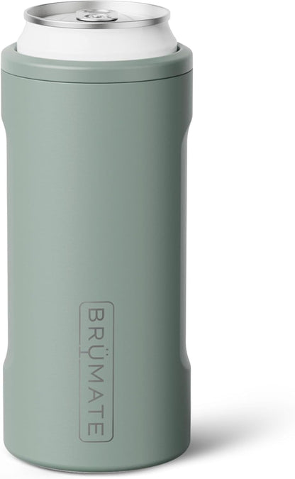 Hopsulator Slim Can Cooler Insulated for 12Oz Slim Cans | Skinny Can Insulated Stainless Steel Drink Holder for Hard Seltzer, Beer, Soda, and Energy Drinks (Sage)1