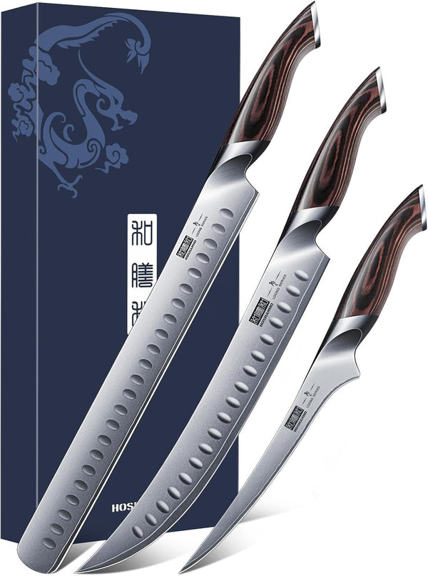 Carving Knife Set 3PCS, Japanese Brisket Slicing Knife Sets1