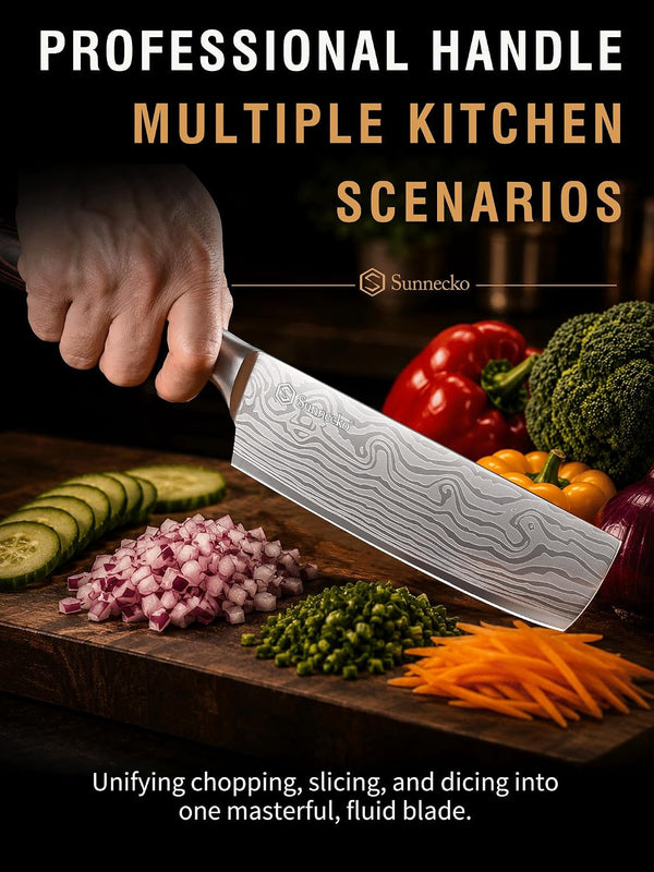 Nakiri Knife - 7" Chef Knife for Meat Cleaver Vegetable Chopping7