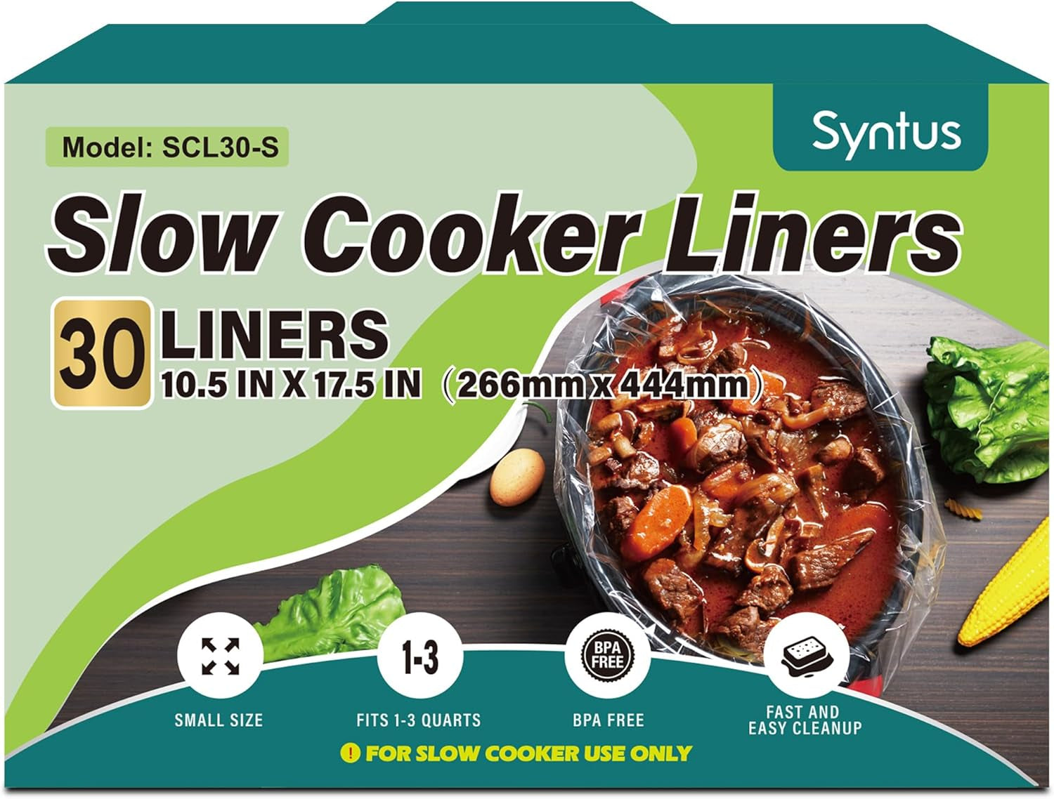 30-slow-cooker-liners-small-size-10-5x-17-5-fit-1qt-to-3qt-pots-bpa-free-heat-resistant-up-to-400-f-durable-nylon-blend-high-tenacity-100-leak-proof-disposable-liners-easy-cleanup