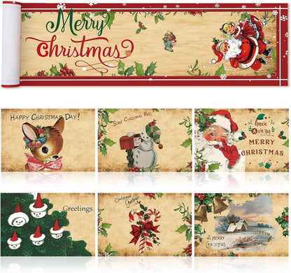 7 Pcs Christmas Table Runner Placemats Set, 72 X 13 Inch Linen2