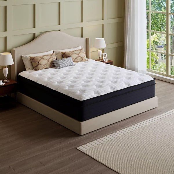 Queen Mattress, 14 Inch Hybrid Memory Foam Mattress in a Box, Cooling Gel for Pressure Relief & Back Pain Support, Certipur-Us Certified, Medium Firm Bed, Breathable Comfort Sleep1