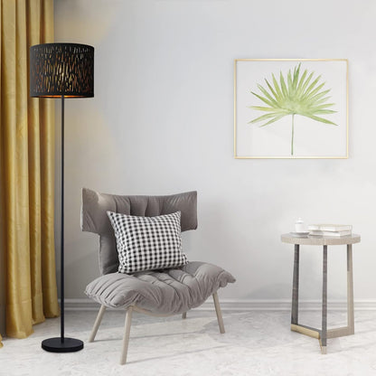 Black Lampshades Set of 2, Drum Lamp Shade with Hollow-Carved Design | 12.7" X 12.7" X 10 Inches Lampshades for Table Lamp, Floor Lamp, Pendant Light, Lamp Shade Harp Holder Included5