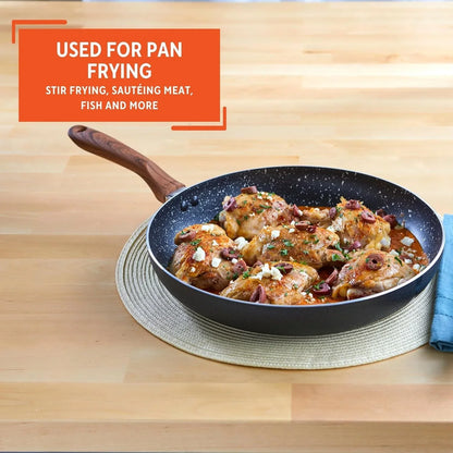 USA Woodlook 8" Black Stone Fry Pan Handle and Speckled Nonstick Interior, 8" | Ideal for Stir-Frying, Great for Everyday Cooking6