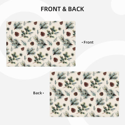 Winter Pine Cone Rustic Branches Placemats Set of 4 12X18 Inch3