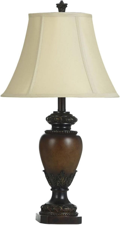 L3-1123DS 28.5 Inch One Light Table Lamp, Brown Finish with Taupe Fabric Shade1