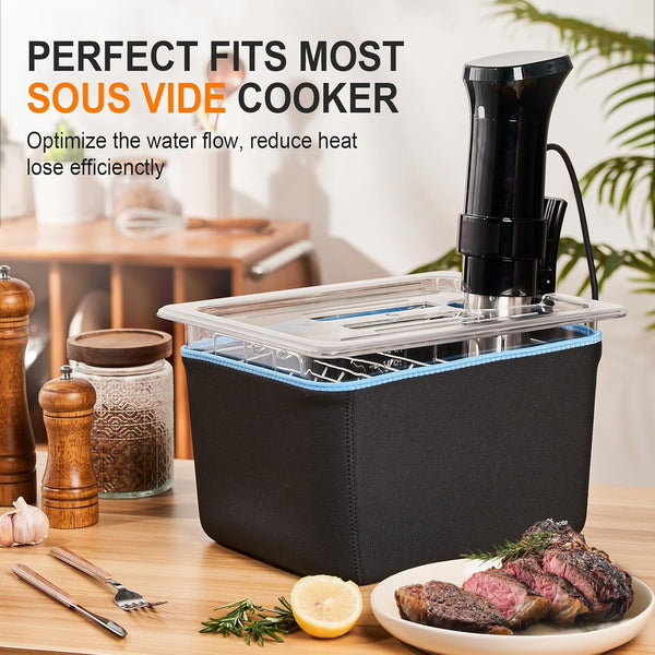 Sous Vide Container 12 Quart with Lid, Rack, Sleeve and Cookbook | Bpa-Free Complete Kit Includes Rack, Insulated Sleeve and Recipe Booklet; Compatible with Anova and Most Sous Vide Cookers.2