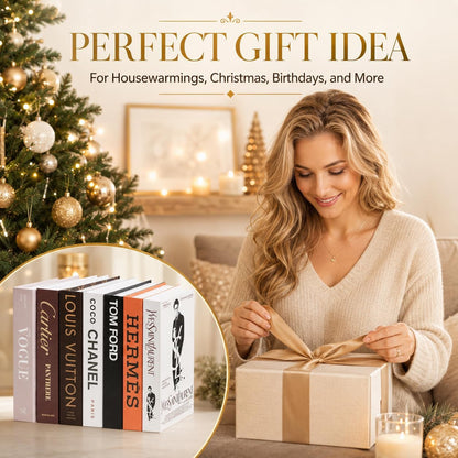 4-7 Pieces Fashion Decorations Book Set. Premium Aesthetic Faux Books for Room Decor. (4) | Refined Modern Look - Not Real, No Pages inside - Arrives Flat, Tool-Free 2-Min Setup9