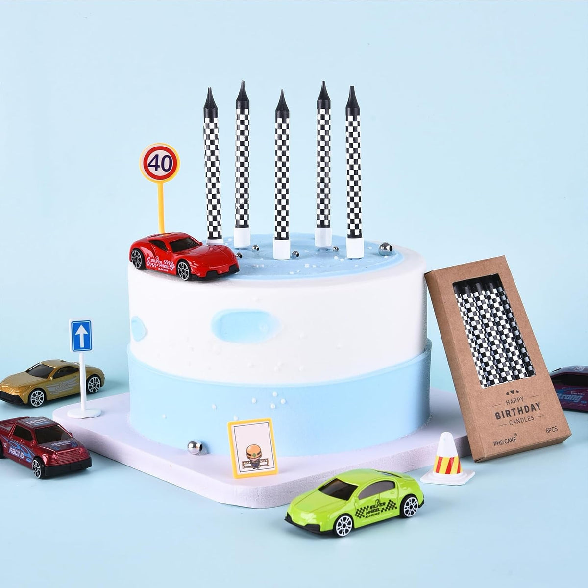 36-pcs-racing-cars-themed-birthday-candles-black-and-white-checkered-flag-candles-kids-party-decoration