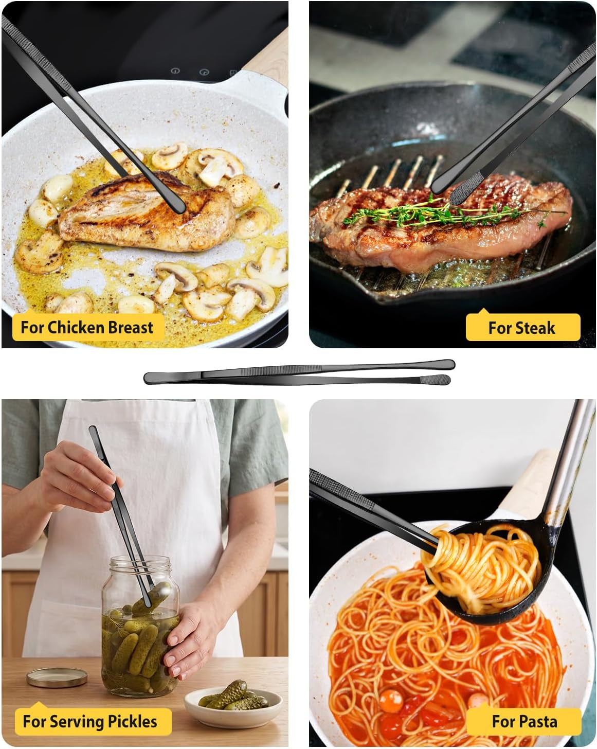 4-pcs-fine-long-tweezer-tongs-professional-black-12-and-10-stainless-steel-for-kitchen-food-cooking-repairing-sea-food-and-bbq