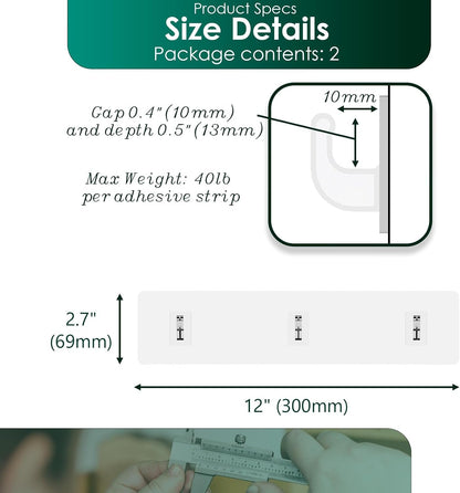 Shower Caddy Adhesive Strips - 2 Pack Replacement for Shower Shelf5