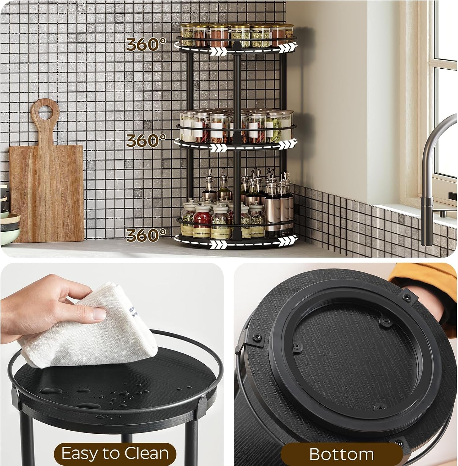 3-tier-lazy-susan-organizer-rotating-spice-rack-spinning-organizer-industrial-turntable-spice-rack-organizer-for-cabinet-kitchen-countertop-pantry-black-sr23bk