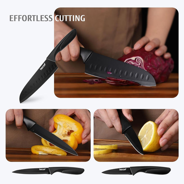 Black Kitchen Knife Set of 3, Dishwasher Safe8