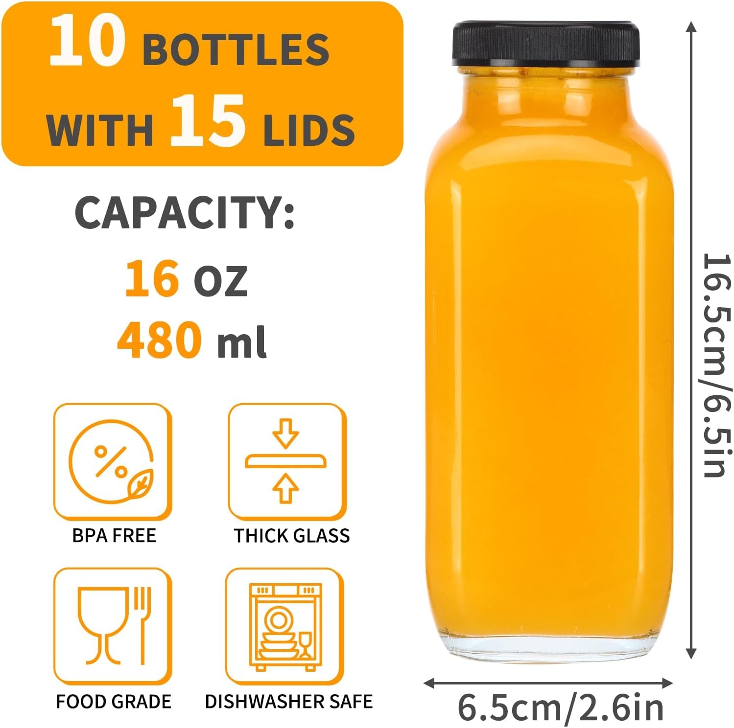 10pcs-16oz-glass-juice-bottles-with-lids-reusable-juice-containers-drinking-jars-water-cups-with-brush-glass-straws-lids-with-hole