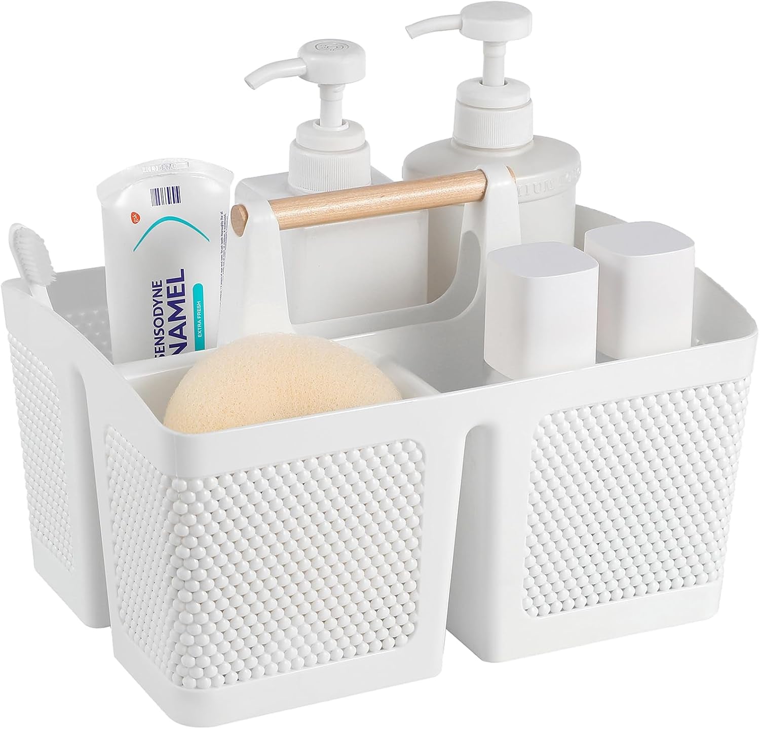portable-shower-caddy-basket-plastic-cleaning-caddy-organizer-storage-tote-with-handle-for-bathroom-college-dorm-room-essentials-white