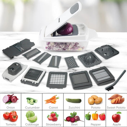 Vegetable Chopper Slicer Onion Dicer, Multi 22-In-1 Veggie Mandoline Food Cutter for Tomato Fruit with Lemon Squeezer, E-Recipe, 11 Blades, Egg Separator & Slicer, Container4