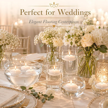 White Floating Candles 30 Pcs - Small Wax Candles for Centerpieces2