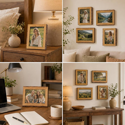 5 X 7 Picture Frame for Tabletop, Solid Wood Picture Frames, Rustic Wood Photo Frames for Wall Hanging or Tabletop Display6