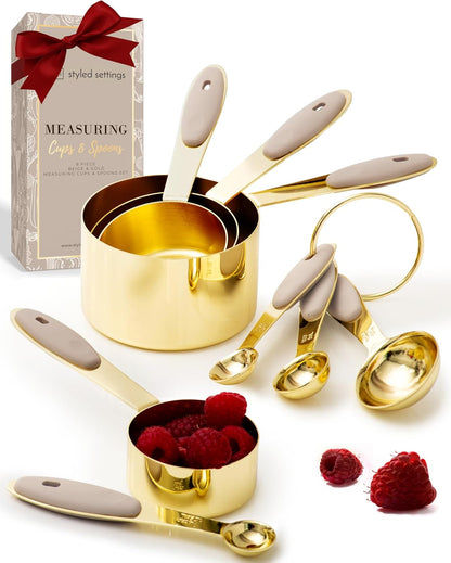 Gold Measuring Cups and Spoons Set, 8-Piece1