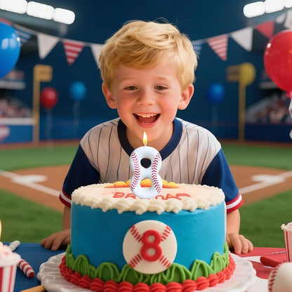 Baseball Birthday Number Candles for Cake White Number 1 Rookie of the Year 1St Birthday Candle Baseball Cake Topper for Baseball Birthday Party Decorations6