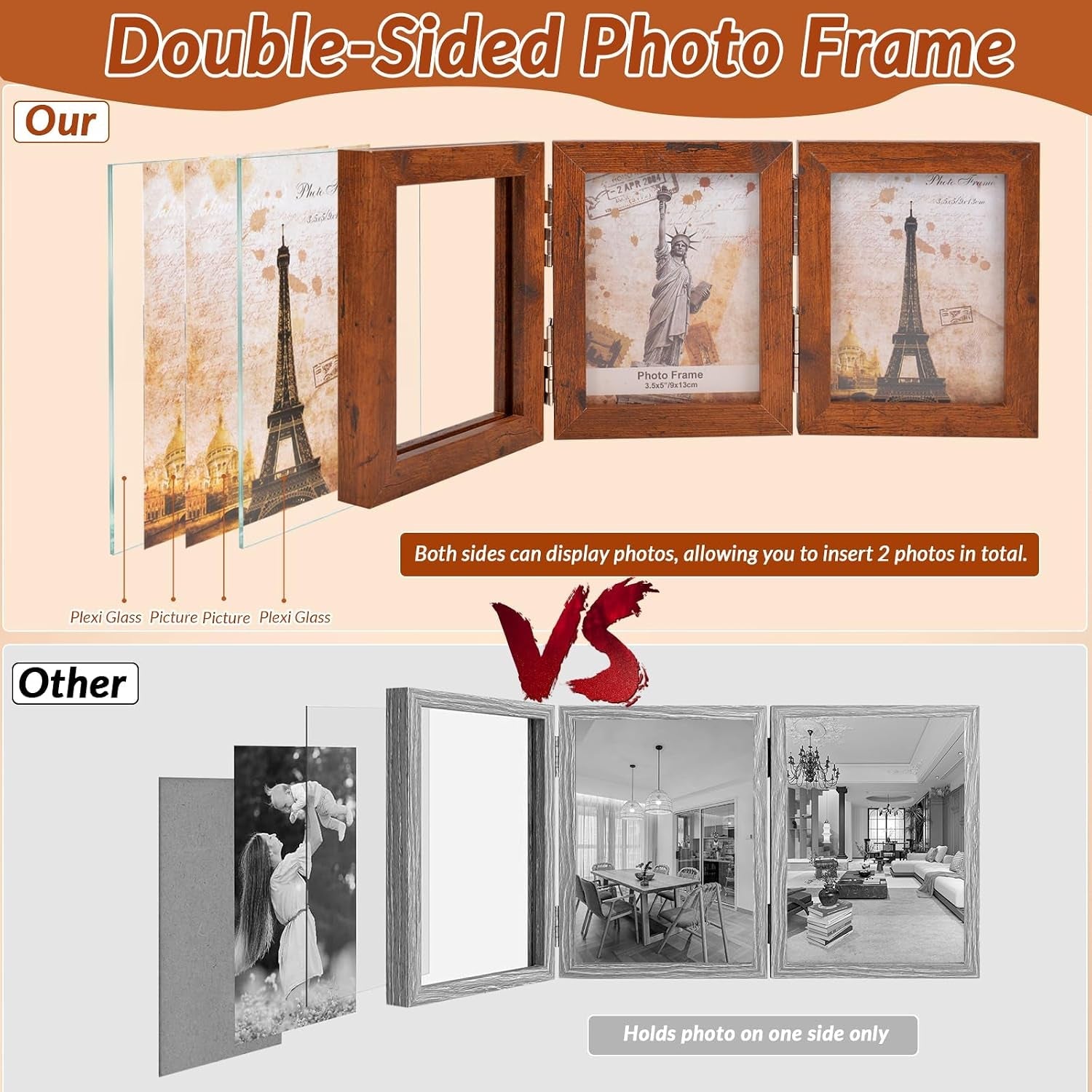 3-picture-photo-collage-frame-3-5x5-triple-desk-office-cute-decor-brown