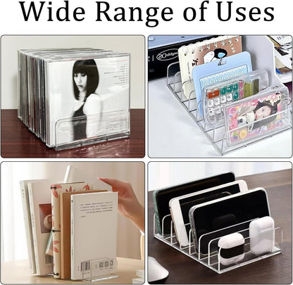 2 Pcs Clear Acrylic CD Holder, DVD/CD Display Rack & CD Storage Box & Vinyl Record Storage Stand Holds up to 14 Standard CD Cases for Media Shelf Storage and Organization7