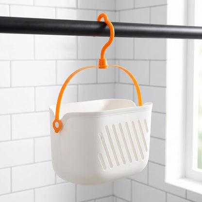 Hanging Shower Caddy, 2Pcs Plastic Mounted Shower Caddy Basket, Portable Kitchen Organizer Storage Organizer with Hook for Home Kitchen Bathroom, White6