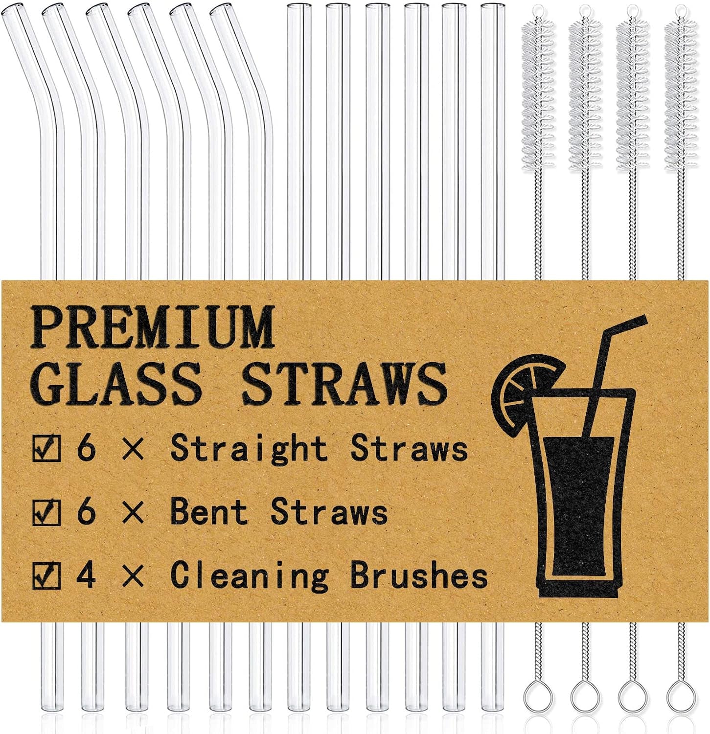 ®-12pcs-glass-straws-with-4pcs-brushes-reusable-clear-glass-drinking-straws-8-5x10mm-set-of-6-straight-and-6-bent-with-4-cleaning-brushes-perfect-for-smoothies-milkshakes-juice-tea