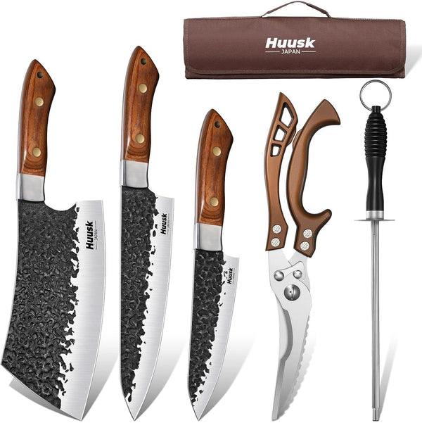 Chef Knife Set 5 PCS with Roll Bag, Gifts for Men and Women1