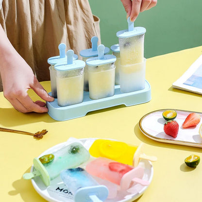 Popsicle Molds Set 6 Pieces Ice Popsicle Maker-Bpa Free,Easy-Release Ice Pop Molds,Homemade Ice Cream Molds (Blue) | with Sticks, BPA Free, Make Healthy Pops,Easy-Release, Homemade(Blue)6