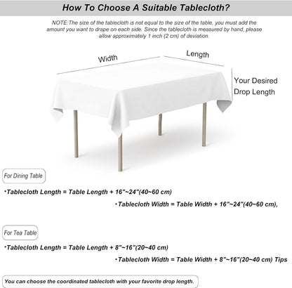 Linen Textured Tablecloth Rectangle Waterproof Spillproof Fabric Table Cloth, Decorative Wrinkle Free Wipeable Polyester Table Cover for Dining Party Wedding, 39 X 55 Inch, White7