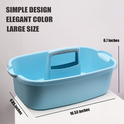 Large Plastic Shower Caddy Tote, Portable Storage Caddy Basket Organizer with Handle for Dorm, Bathroom, Tool, Garden, Kitchen, Cleaning Supplies – Blue2