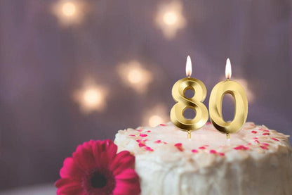 80Th Birthday Candles,Gold Number 80 Cake Topper for Birthday Decorations Party Decoration4