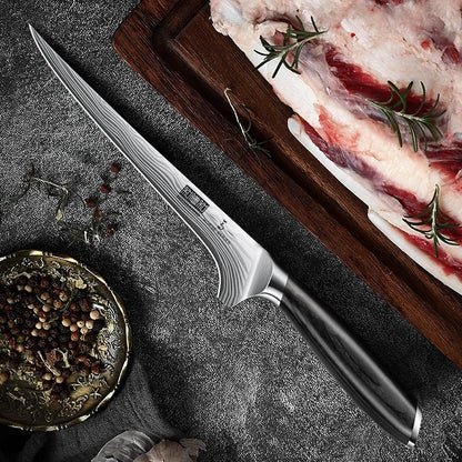 Fillet Knife 7 Inch, Japanese Sharp Boning Knife, Flexible Blade5