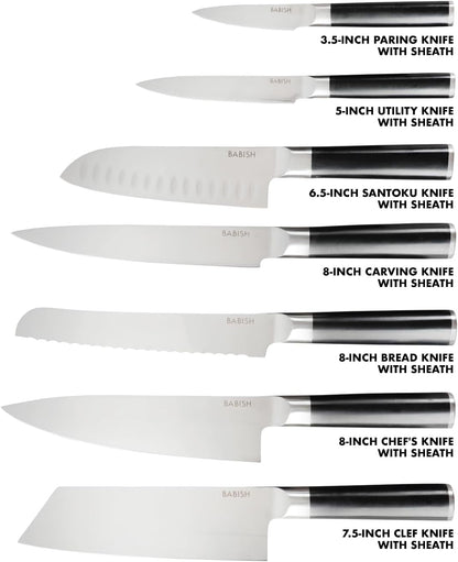 14-Piece Full Tang Forged Kitchen Knife Set – High-Carbon 1.4116 German Steel Cutlery with Protective Sheaths – Professional Chef Knife Set3