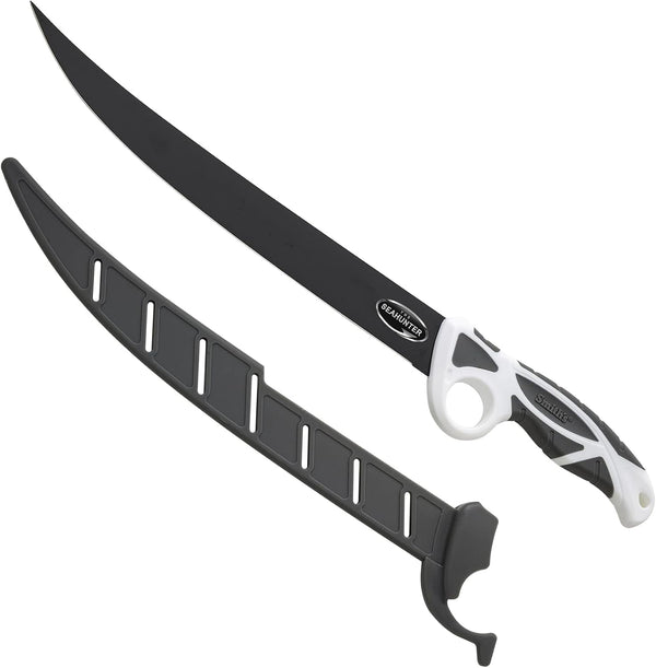Smith’S Sea Hunter Curved Fillet Knife – 400 Series Stainless Steel Blade – Non-Slip Soft Grip Handle – Sheath – Curved Fillet Knife – Deboning & Game Processing – Fishing Knife1