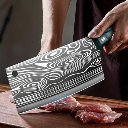 Meat Cleaver, 7 Inch Kitchen Knife Forged Vegetable Cutter Stainless Steel Sharp Slicing Knife7