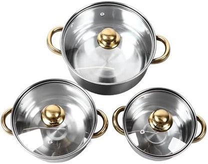 Home Stainless Steel Cookware Sets 12 Piece, Pots and Pans Kitchen Cooking Set with Stay Cool Handles, Dishwasher , Included Milk Pot, Sauce Pan, Fry Pan, Kettle9