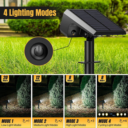 Solar Spot Lights Outdoor Waterproof, 6 Pack, 118 LED Cool White3