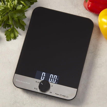 Kitchenaid KQ908 Glass Surface 11 Pound Capacity Digital Kitchen and Food Scale, Scale for Food Ounces and Grams, Dry and Liquid Ingredients, Black2