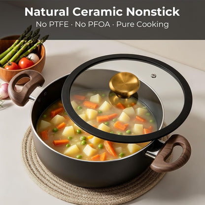 Pots and Pans Set Non Stick, 11Pcs Black Ceramic Cookware Set | Compact Nonstick Cooking Set, Starter Pots and Pans, Induction Cookware, Easy to Clean, Non-Toxic, PFOA & PFAS Free4